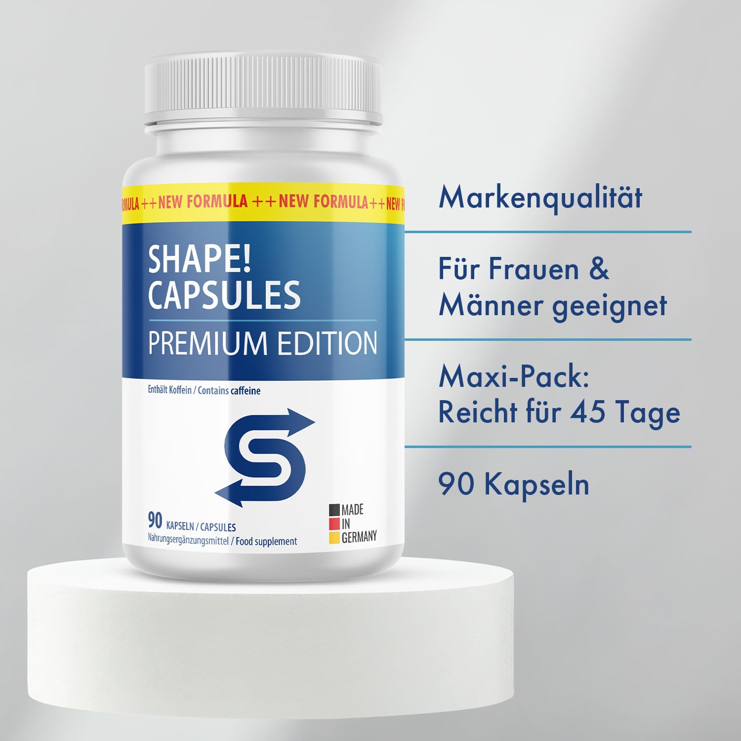 S Extra Shape Kapseln | Durchdachte Zusammensetzung | geprüfte Rohstoffe | 90 Kapseln Inhalt