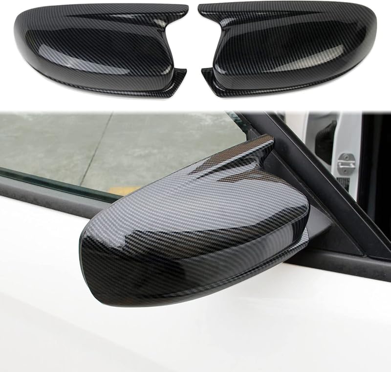 Moldura de acabamento da capa do retrovisor lateral crosselec em ABS com padrão de fibra de carbono para Dodge Charger 2011–2024 – Conjunto com 2 peças