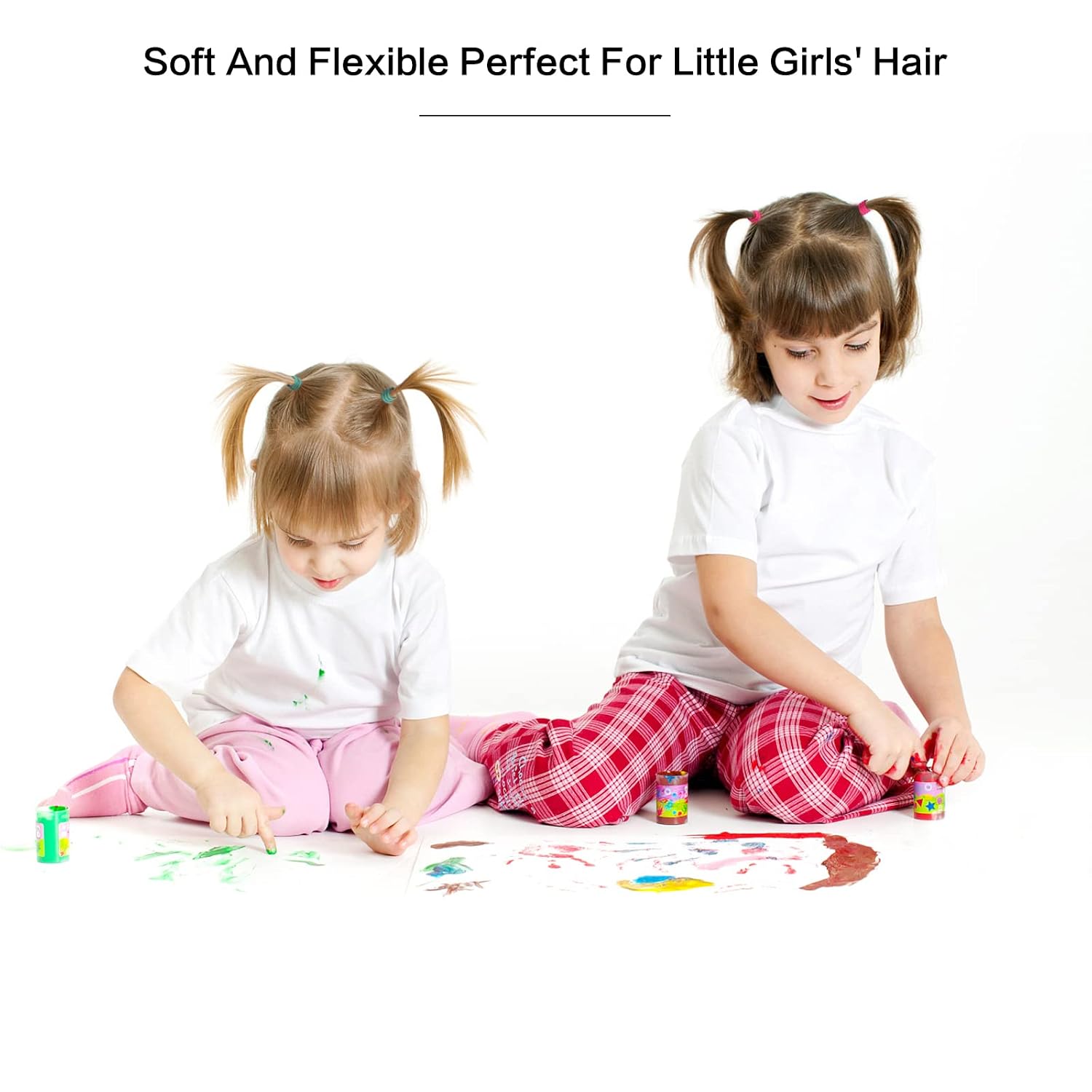 SYGY 200PCS Baby Hair Ties for Girls, Toddler Hair Tie 3mm Thick, Small Hair Ties Multicolor Elastic Hair Bands, No Hair Damage Cute Hair Accessories Ponytail Holder for Infants Kids