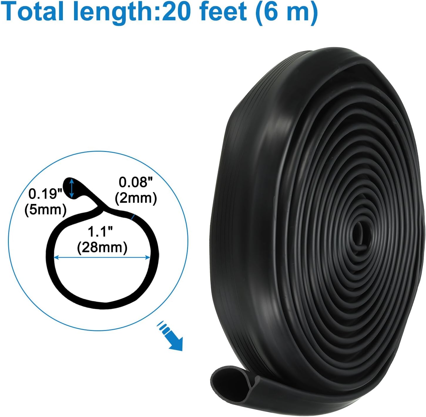 uxcell 20 Feet Garage Door Seal Bottom Weather Seal, P-Bulb Rubber Weather Stripping for Weatherproofing, Buffering, Seal Replacement Overhead Door