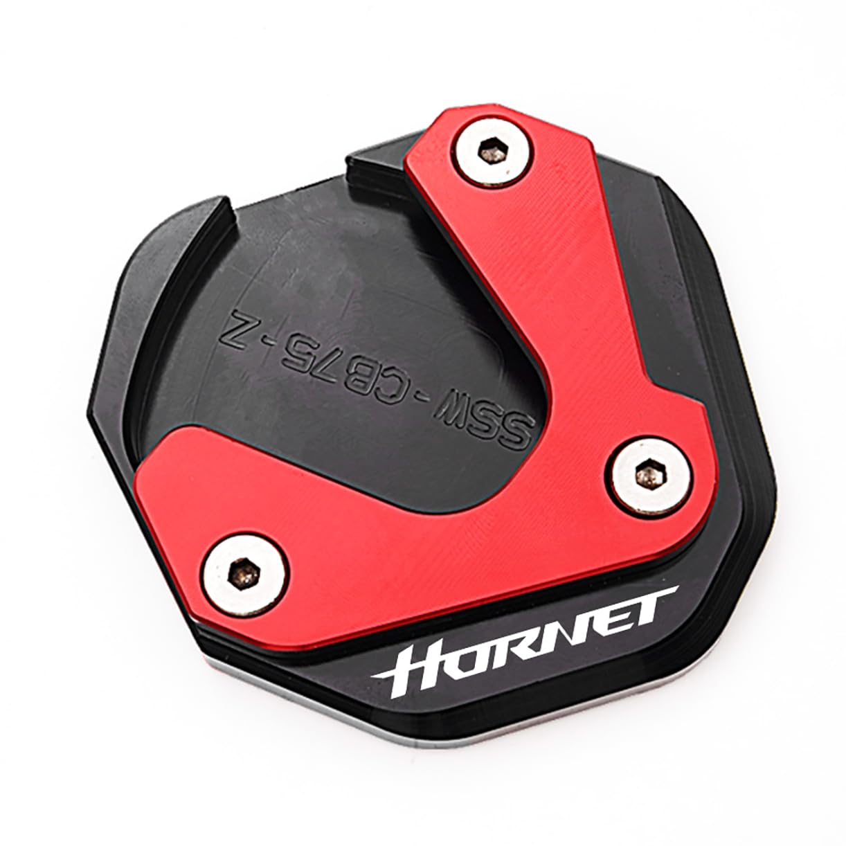 Plaque de support latérale Extension de béquille latérale Accessoire de moto pour CB500 HORNET 500 CB750 CB1000 CB Hornet 1000 SP 2024 2025 2026 Hornet 600 900 CB600F CB 900F 2002-2013 (Rouge)