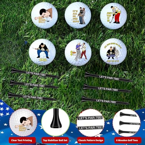 Artsotroly 13er-Set lustige Golfbälle für Damen und Herren, inklusive Tees und Geschenkbox – Golfgeschenke für golfbegeisterte Kollegen, weiß