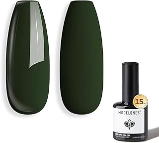 modelones Green Gel Nail Polish Emerald Dark Polish Soak Off Forest Green Christmas Gel Nail Polish Nail Manicure Gifts 15 ML