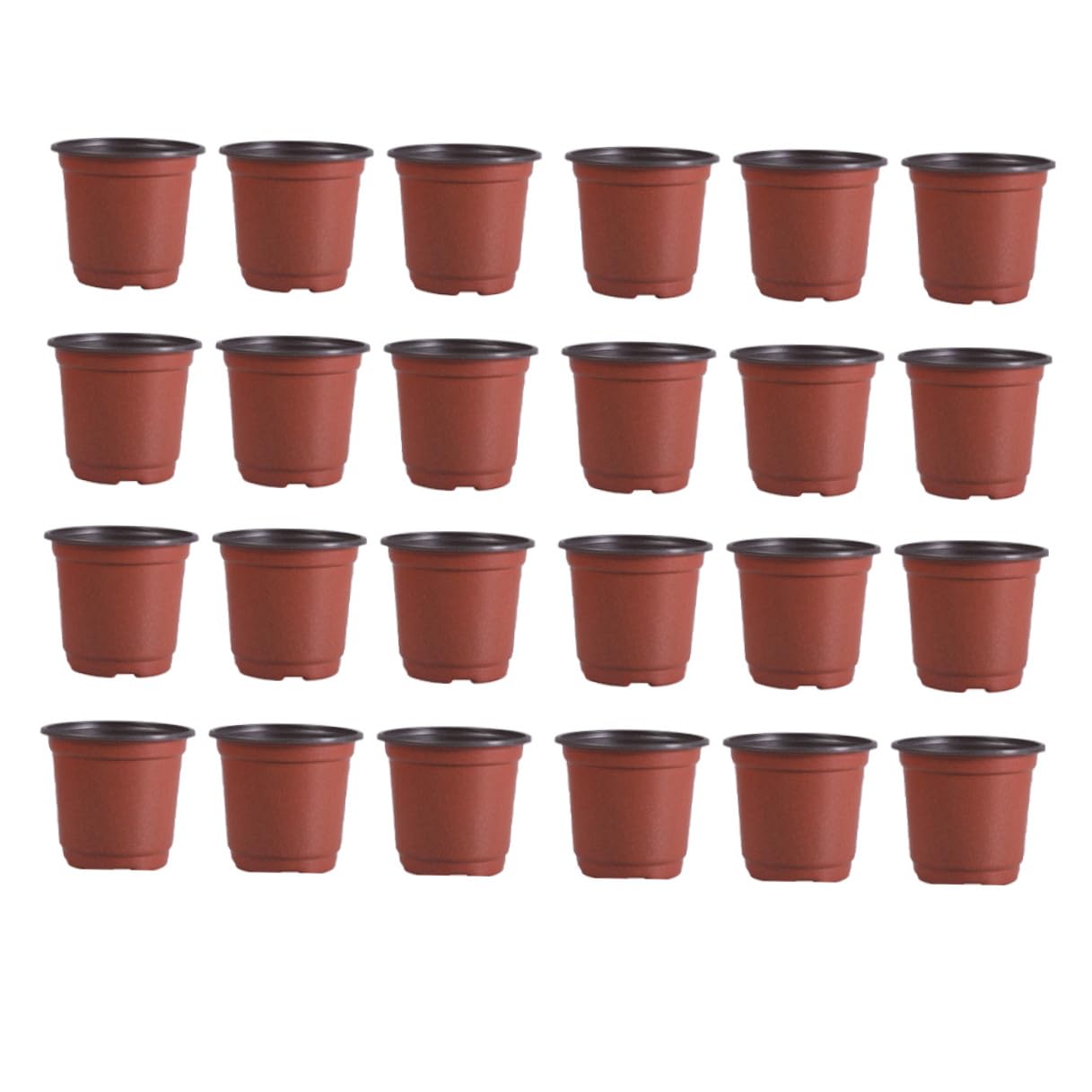 Pot de fleurs en plastique marron de 90 mm avec trous de drainage pour plantes lot de 100