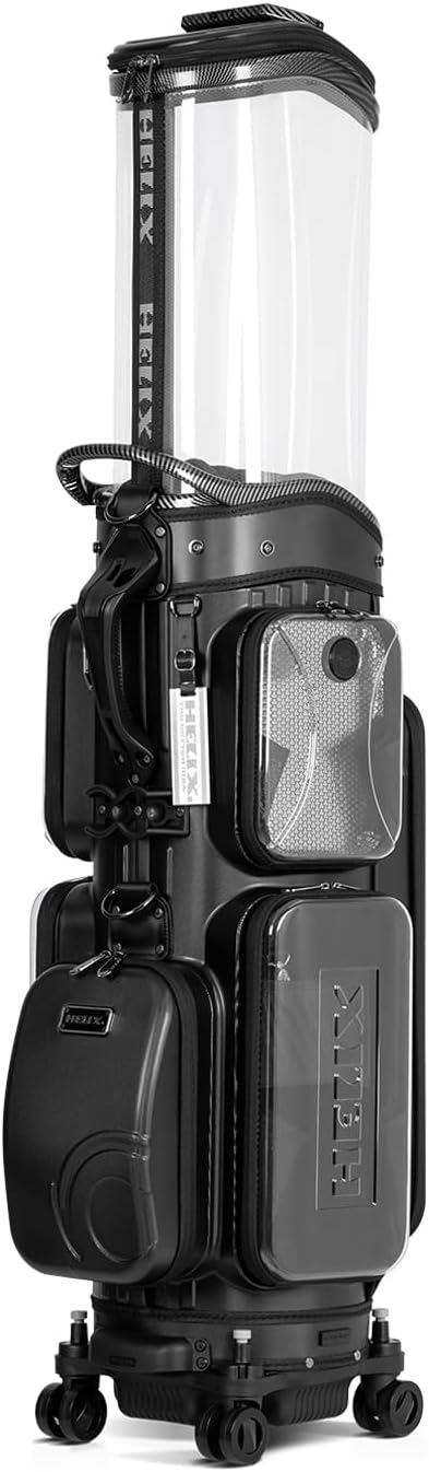 HELIX Hard Shell Golf Bag with Wheels – 2-in-1 Travel & Cart Bag, Durable PC Material