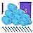 Self grip hair roller set,Hair roller set 18 pcs,Hair rollers with hair roller clips and comb,Salon hairdressing curlers,DIY Hair Styles, Sungenol 3 Sizes blue Hair Rollers in 1 set
