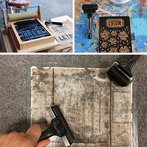 Confezione da 3 rulli in gomma morbida Brayer per