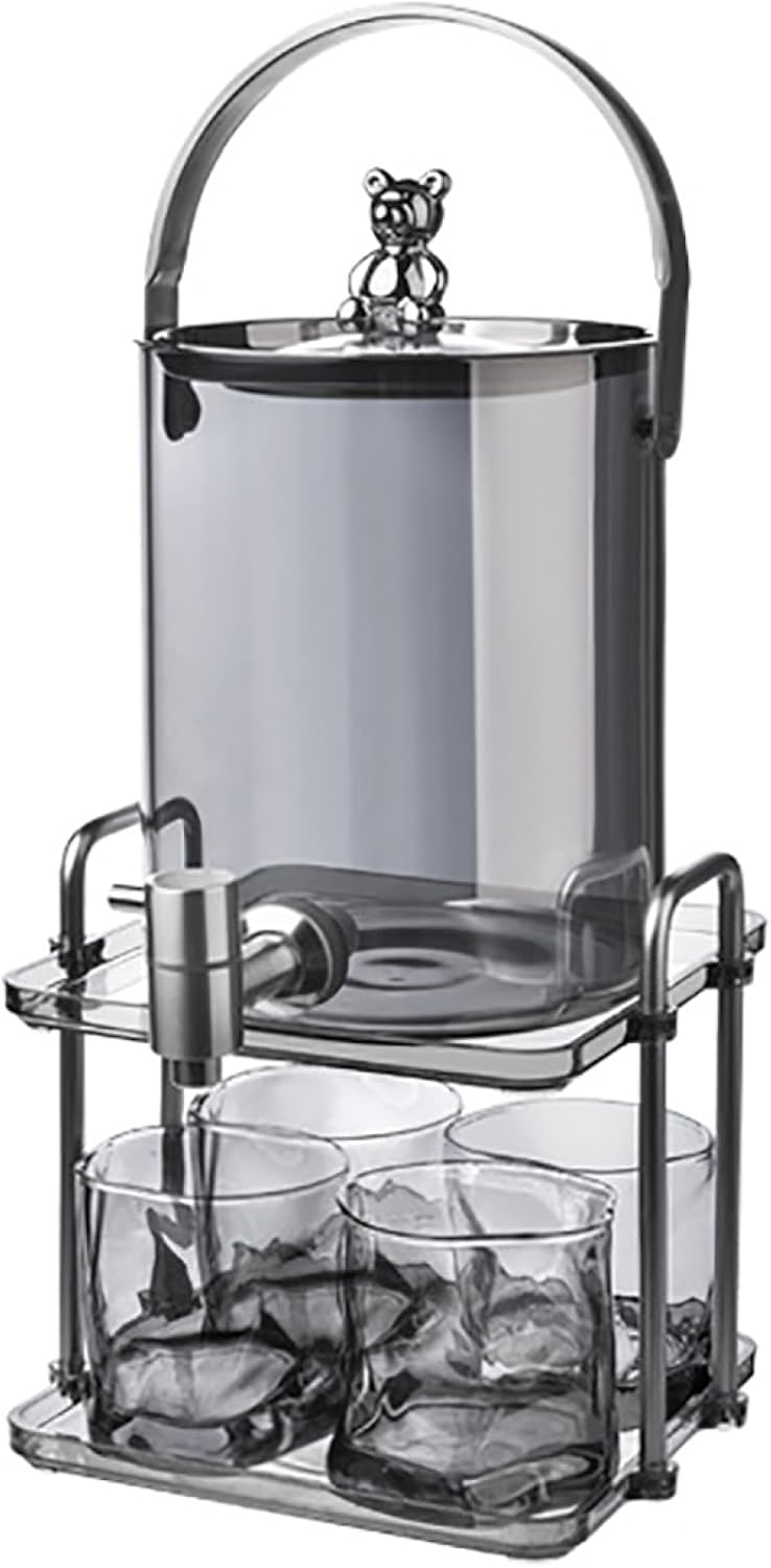 Glass Beverage Dispenser With Sturdy Stand And Glass Lid|3.6L Drink Dispenser With Leakproof Stainless Steel Spigot|Water Dispenser For Party Wedding Family Gatherings Birthday,Amber Color