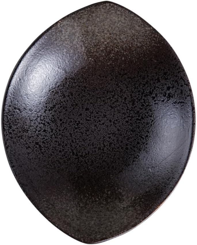 1Pc Japanese Style Ceramic Food Dish Black Marble Serving Plate for Parties Weddings and Home Use Creative Tableware for Pizza Pasta and Appetizers for Housewarming and Special