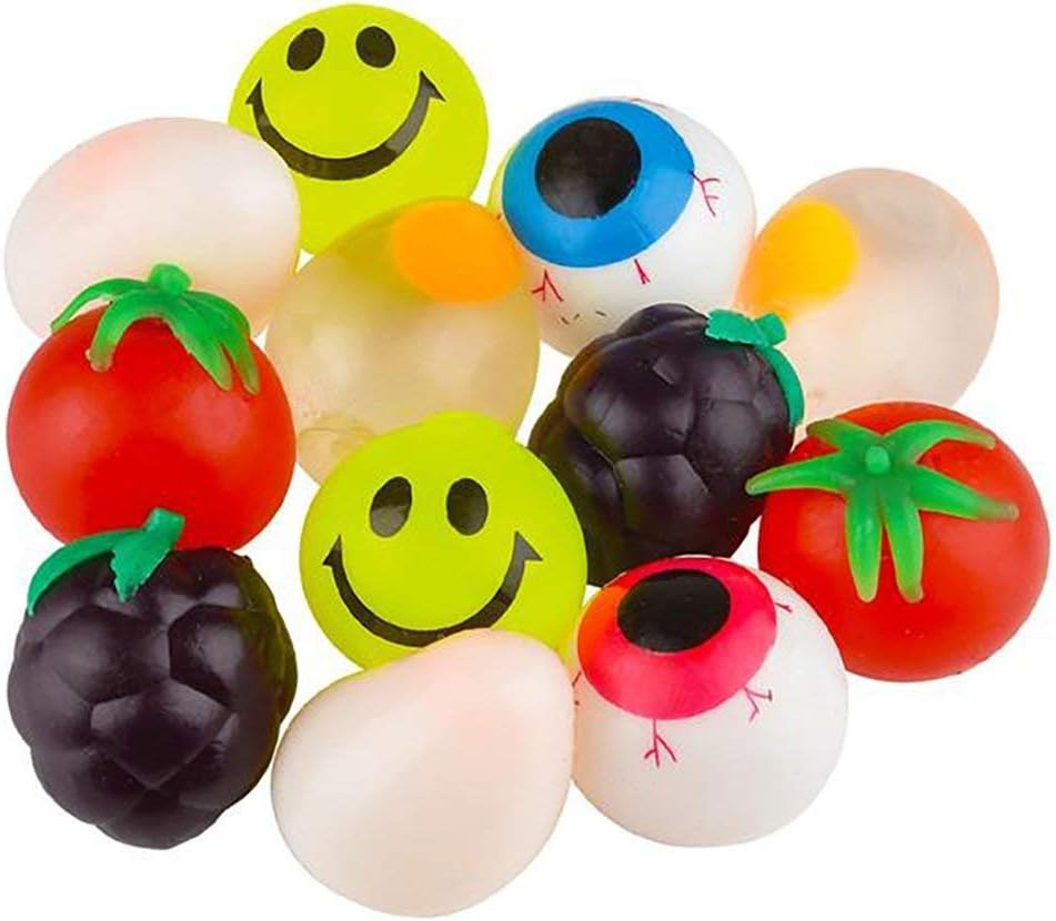 Kicko Sticky Splat Ball - 12 Pack - Squishy Assortment Creations - Novelty Toy Collection, Stress-Reliever, for Kids, Game Giveaways, School, Party Gift Supplies, Loot Bags - 2.5 Inches