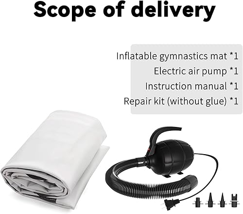 Miniatura 5 de DOBESTS Colchoneta inflable de gimnasia de 6.6 pies, 10 pies, 13 pies, 16 pies, 20 pies, para uso doméstico, entrenamiento, yoga, animadoras, con