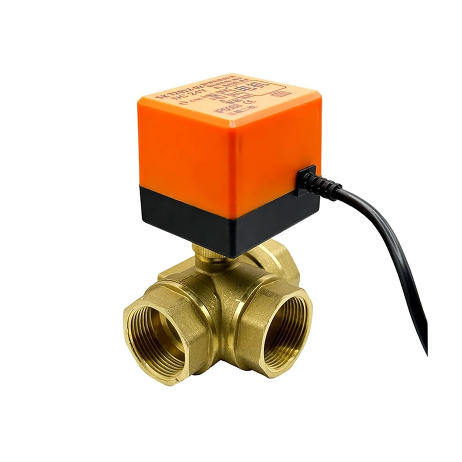 1/2“ 3/4” 1“ 2 Pollici Valvola a Sfera motorizzata a 3 Vie Valvola a Sfera elettrica Valvola a Sfera in Ottone Controllo bidirezionale a Tre Linee(L TYPE-12VDC-CR03,0.5 inch)