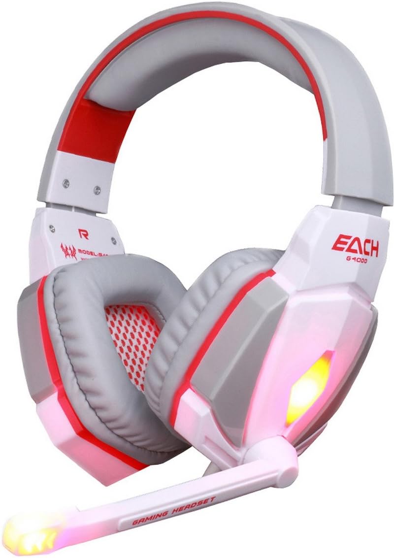 Gaming Headset Stereo USB LED Lighting Headphone with Mic for PC Laptop Tablet