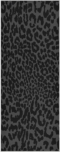 YETTASBIN Toalla de yoga negra con estampado de leopardo, antideslizante, absorbente del sudor, toalla de yoga caliente, portátil, ligera, toalla de