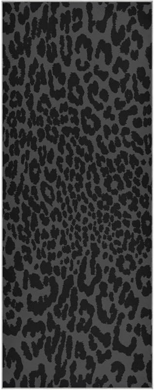 Leopard Black Yoga Mat Towel, Non Slip Sweat Absorbent Hot Yoga Towel Portable Lightweight Travel Workout Towel with Storage Bag for Home Yoga, Pilates, Fitness 73x 27 Inch