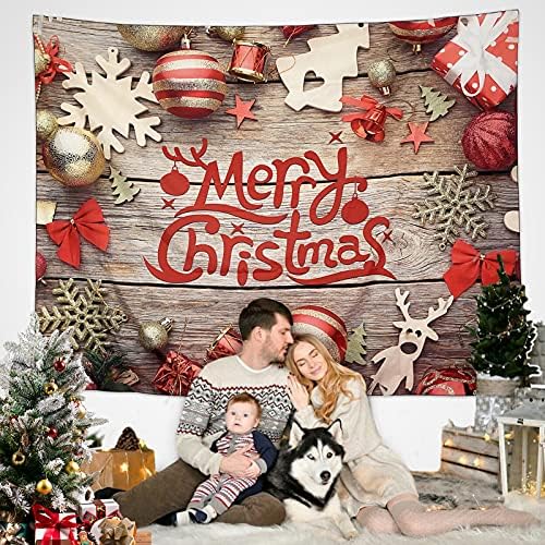 Lightmen Christmas Tapestry Wall Hanging, Merry Christmas Snowflakes Reindeer , Wall Tapestry for Party Living room Bedroom Dorm Home Decor