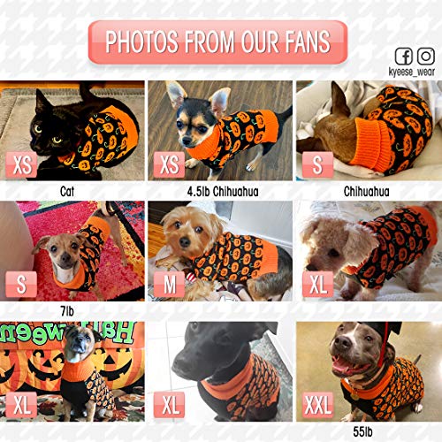 Kyeese Halloween Dog Sweater Pumpkin With Leash Hole Dog Sweater Turtleneck Dog Knitwear Warm Pet Sweater,L #TOP4