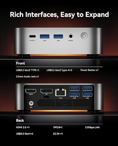 ACEMAGIC M1 Mini PC, AMD Ryzen 7 7735HS(8C/16T),16GB LPDDR5 512GB MVME SSD - 7