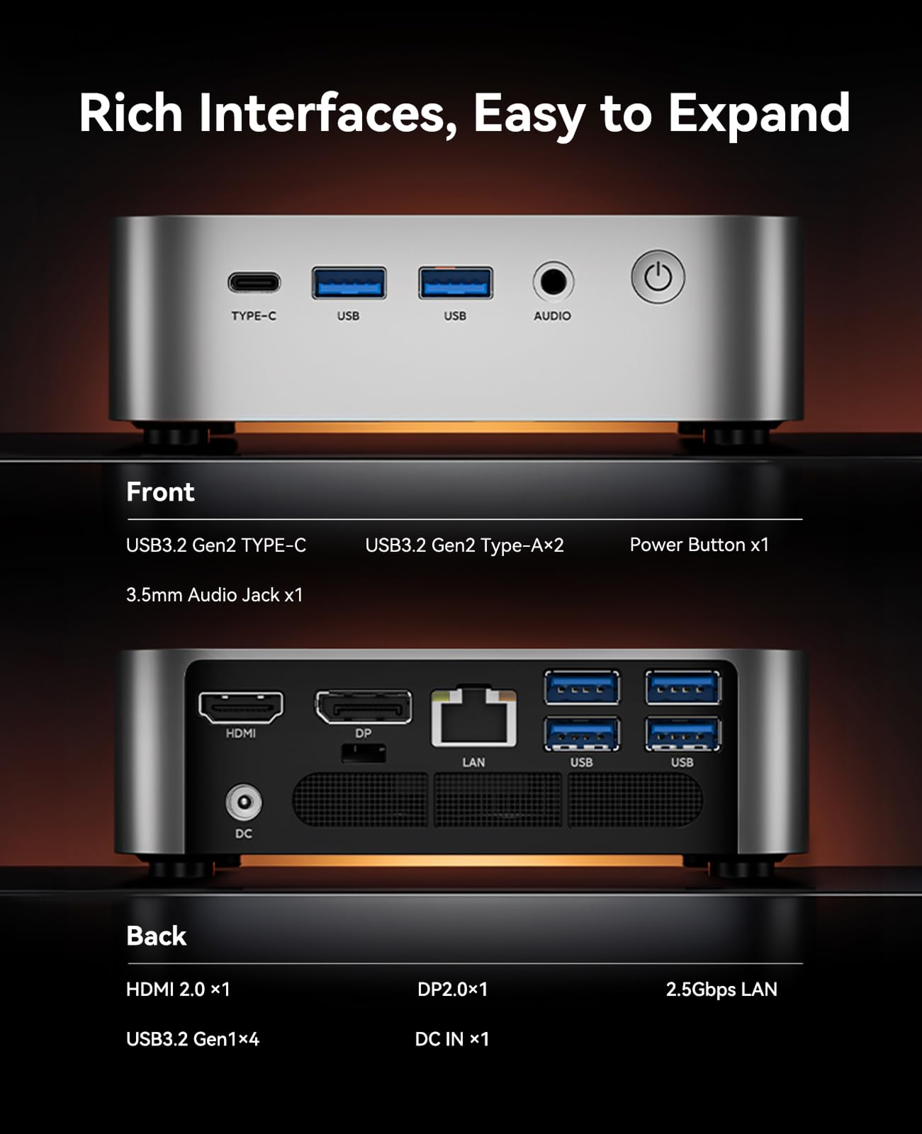 ACEMAGIC Matrix Mini M1 Mini PC, Windows 11 Pro, AMD Ryzen 7 7735HS(8C/16T,hasta 4,75 GHz),AMD Radeon™ Graphics,16GB LPDDR5 512GB SSD Mini Ordenador Soporte 4K Triple Pantalla/2.5G LAN/WiFi 6/BT5.2