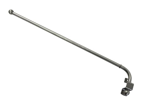 Gardinia Schwenkstange, Metall-Stange inkl. Befestigungsmaterial, Ausziehbar, Wandabstand 1,5 cm, Länge 55-85 cm, Edelstahl-Optik, 10012260, 85 x 55 x 0.021 cm