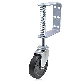 DGQ 5-Inch Spring Loaded Gate Caster - 250lb Heavy Duty Self-Adjusting Wheel with Powder-Coated Steel for Farm Gates & Vinyl Fences DIY-Friendly Universal Mount