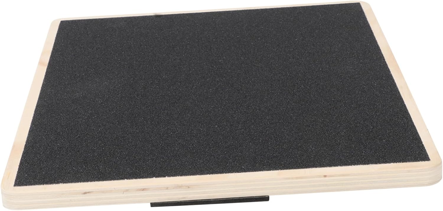 Yardwe Solid Wood Rectangular Yoga Balance Board Anti-skid Fitness Trainer for Adults Stable Coordination Training Wobble Board Portable for Home Gym Workouts