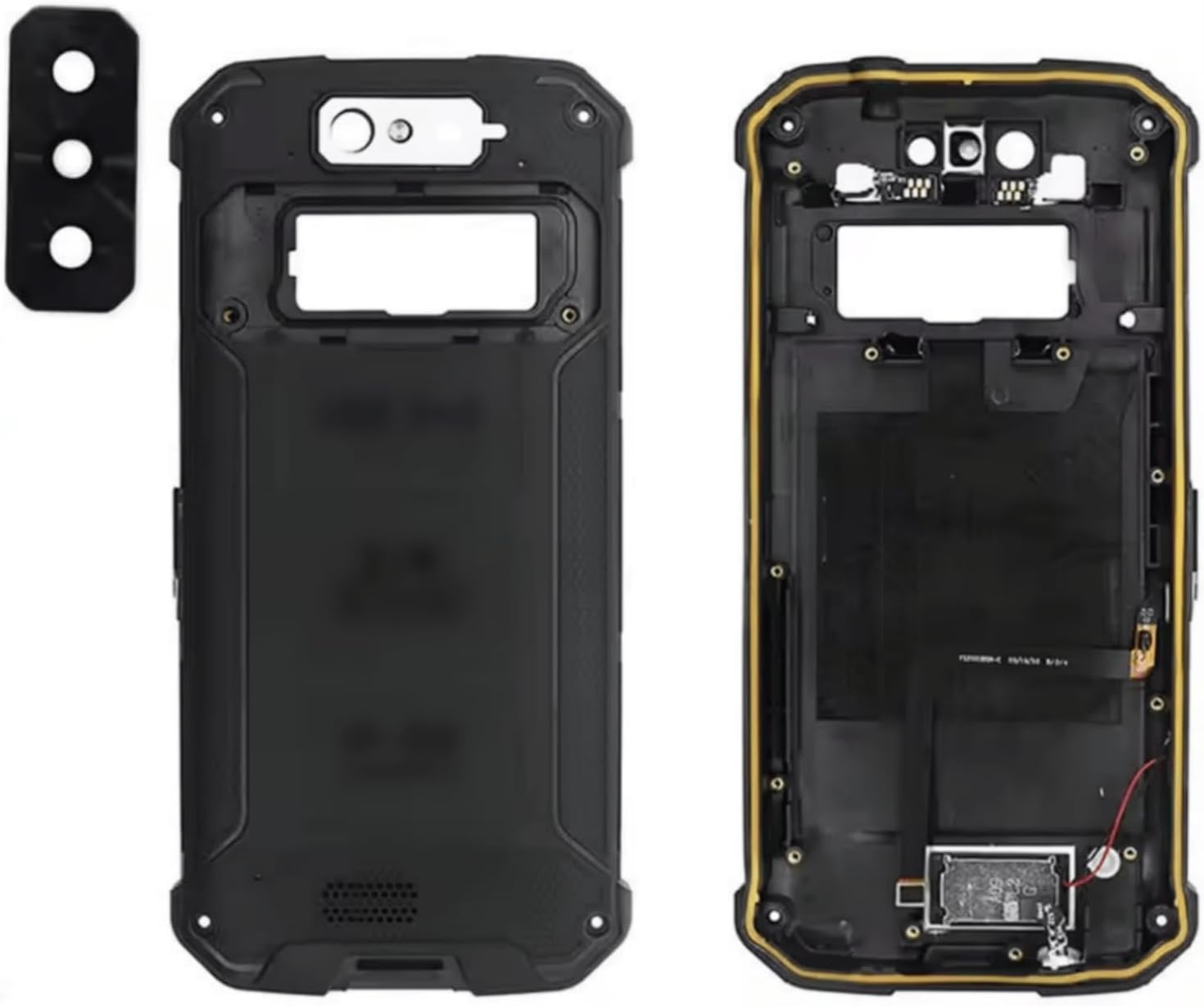 YOOOKOOO Compatible Rear Back Cover for Blackview BV9500 – Battery Door Housing Replacement Part(Black Cover X Lens)