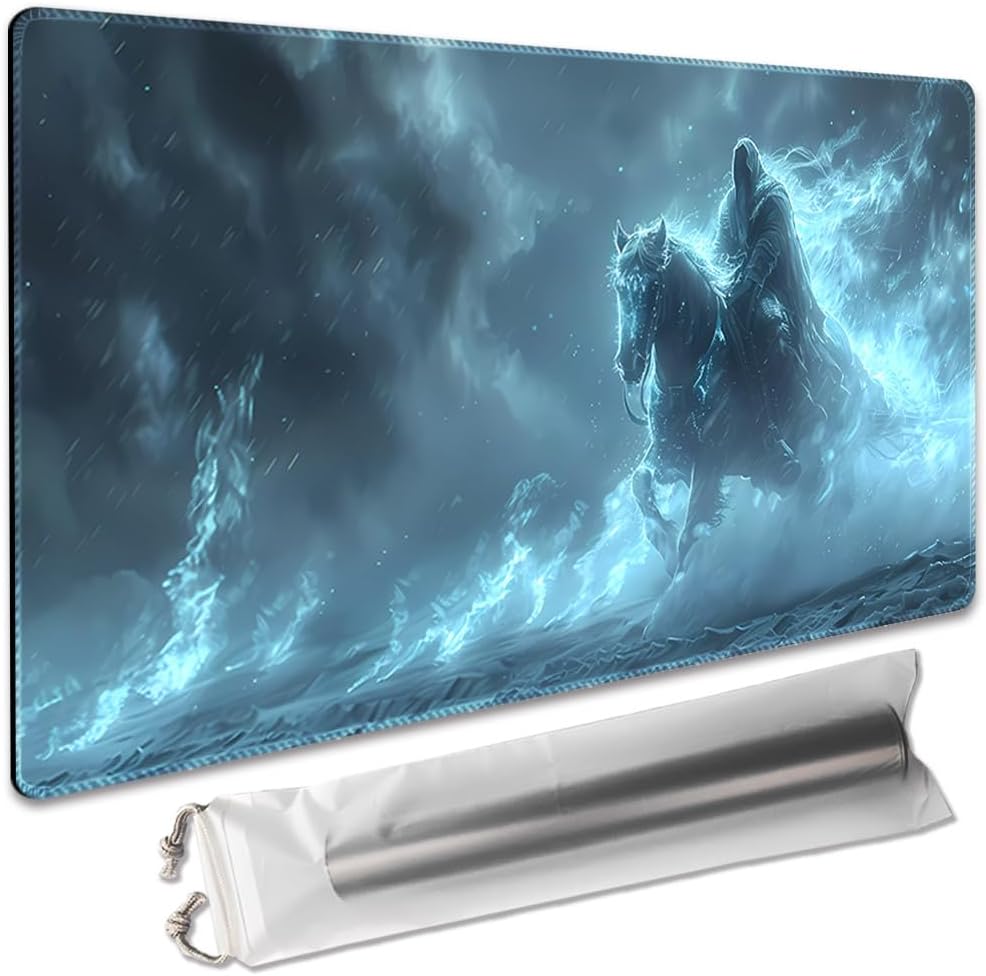 Board Game 14x24in MTG Playmat Compatible for OCG CCG RPG TCG Playmats (Ghost Wizard)