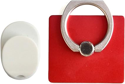 Amazon スマートフォン タブレット Ipad Mini 対応 バンカーリング スマホリング 壁掛けホルダー 落下防止 スタンド 貼替粘着パッド パールレッド ホールド 通販