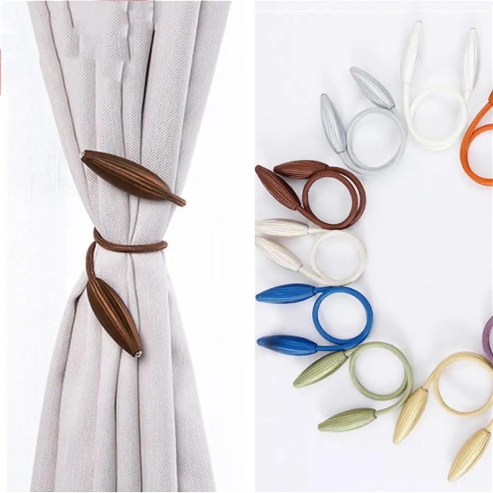 Juego de 2 alzapaños rojos para cortinas, diseño ajustable, material de aleación con correas para colgar, accesorios de cortina elegantes para decoración del hogar