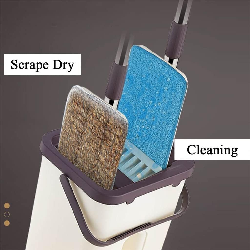 Flat Squeeze Mop and Bucket Hand-Free Wringing Floor Cleaning Wet Or Dry Usage Automatic Spin Self Lazy