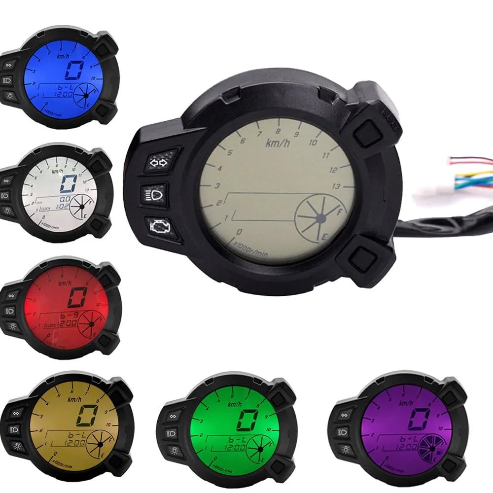 Obrotomierz Motocykl 10000 RMP 7 kolor poziom oleju LCD oprzyrządowanie cyfrowe prędkościomierz obrotomierz licznik kilometrów pasuje do Yamaha RXM BWS 125 BWS125