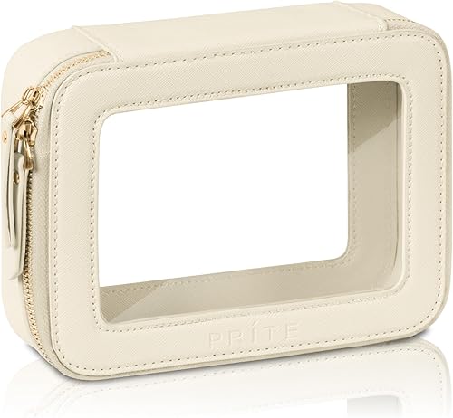 Prite Bolsa de maquillaje transparente, estuche organizador de cosméticos, bolsa de aseo de viaje impermeable, bolsa de cuidado de la piel con