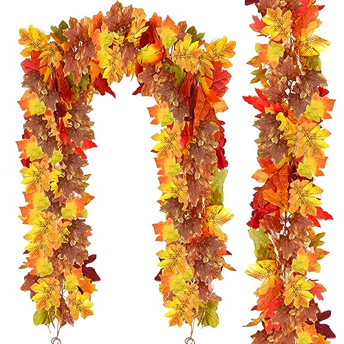 Palonu 2 Pack Artificial Fall Garlands Maple Leaf, Hanging Vine