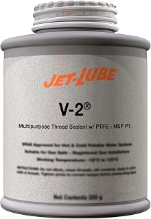Jet-Lube V-2 - Multipurpose | Thread Sealant | Contaisn PTFE | Military Grade | Food Grade | Automotive Applications | Eco-Certified | Water-Resistant | 1/2 Lb.