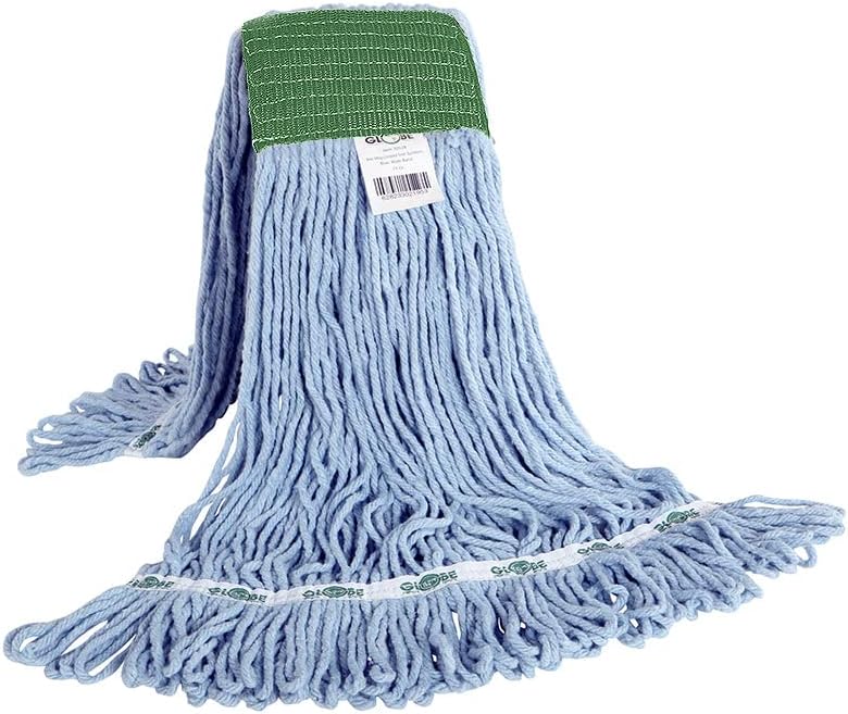 Syn-Pro® Synthetic 5 Inch Wide Band Wet Blue Looped End Mop - 24 Oz / Blue
