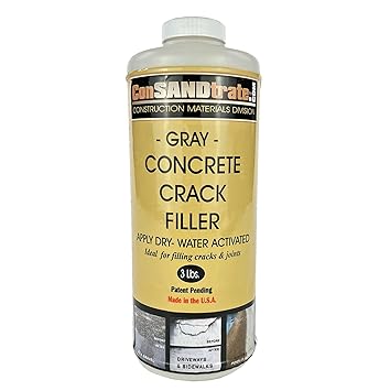 ConSandtrate Concrete Crack Filler - Gray - 3 lb. (Single Bottle) for Filling in Concrete Cracks on driveways, walkways and patios.