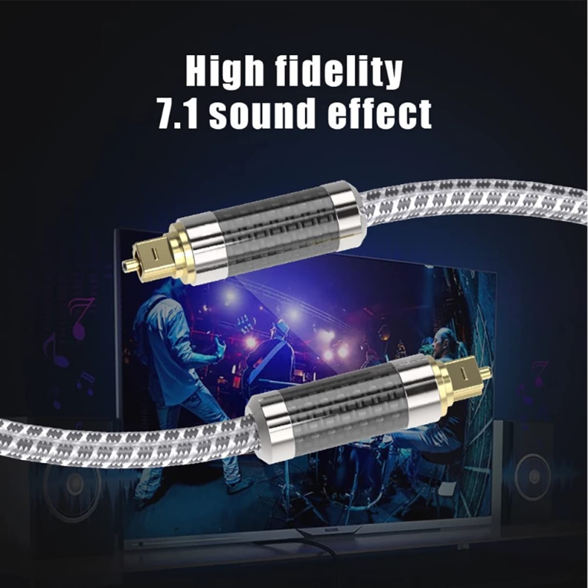 NUOBESTY Audio in Carbonio 5 Metri Maschio-Maschio per Amplificatori e Soundbar