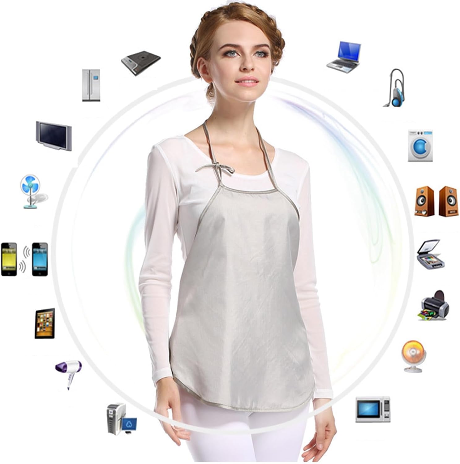 Faraday Fabric Faraday Fabric 5G Anti-Radiation Clothes Maternity Top Pregnant EMF Protection Shield 360° Dresses