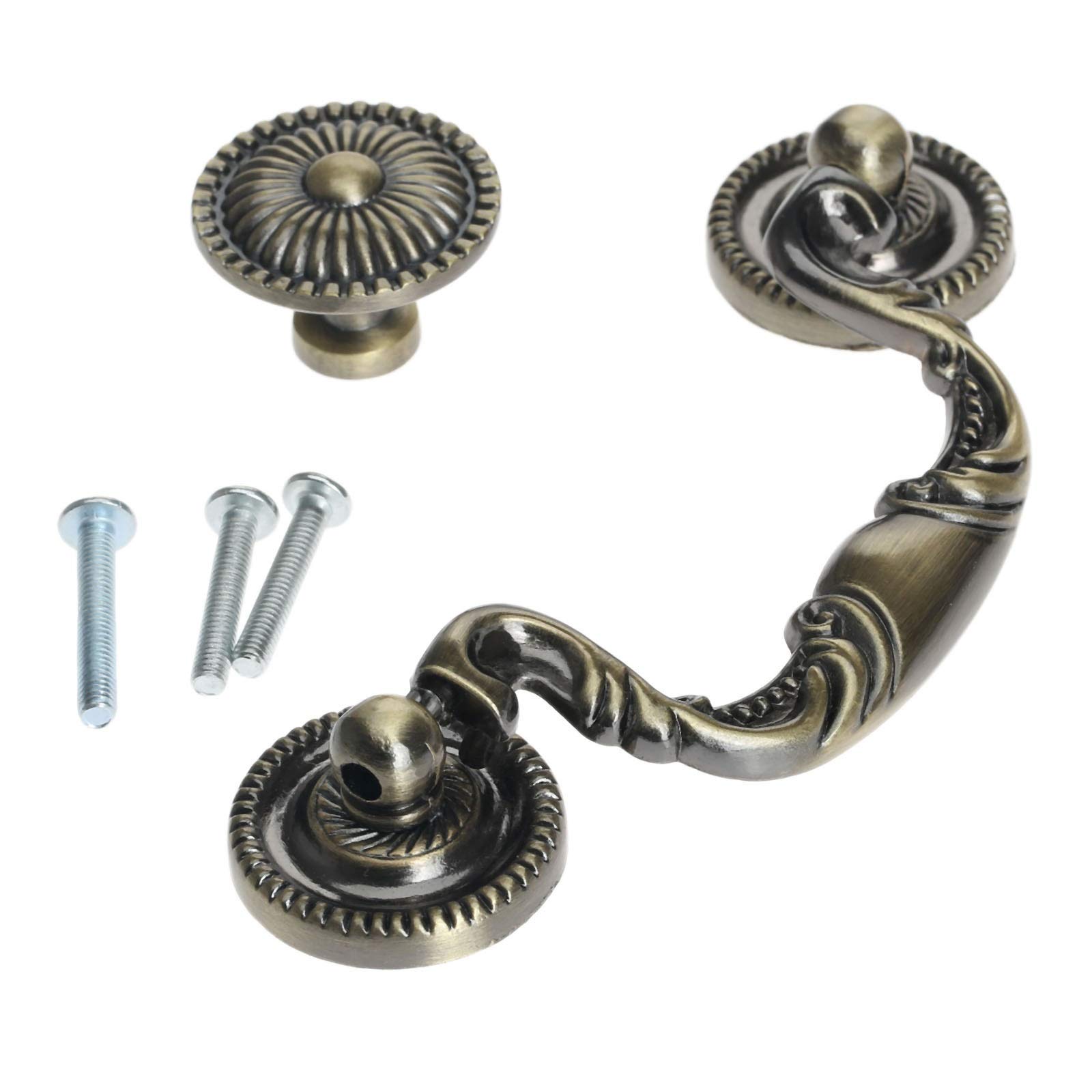 Wushadehans A Ntique Cabinet Drawer Handle 1Pc Single Hole 96Mm Zinc Lloy Kitchen Pull For Cabinet Door Furniture(A)