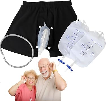 ICEMOB 52 to 72CM, Wearable Urine Bag Incontinence Pants,Urine Collector for Men 500Ml,Reusable Pee Bags for Travel for Men,Removable Urinal,for Men Elderly Bedridden