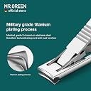 MR.GREEN Ultra Thin Nail Clippers German Precision Manufacturing Technology Nail Cutters with Cow Leather Cover Superior Texture (Light Grey) gallery image
