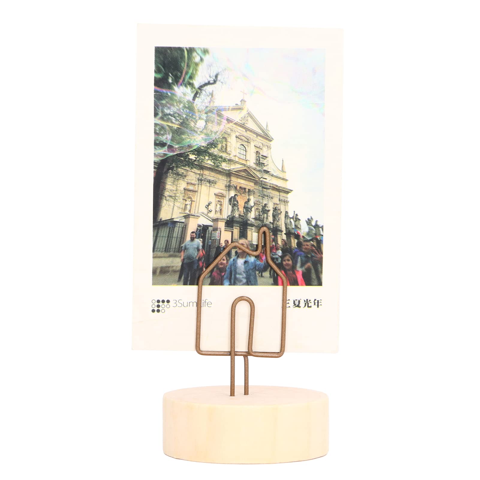 Etui na karty w kształcie domu 10 szt. |Uchwyt na zdjęcie w stylu retro z drewna i żelaza do biura / domu / restauracji |Stojak na wizytówki ze stabilną podstawą |Organizator