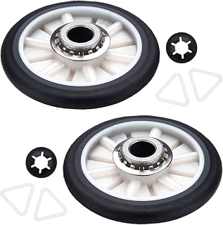 349241T Dryer Drum Roller Kit Compatible with Whirlpool Kenmore Amana AP3098345 PS347627 Support Part Replacement 110.62832101 110.71402310 WED4815EW0 WED4815EW1 WED49STBW1 WED7000DW0 MEDC465HW0
