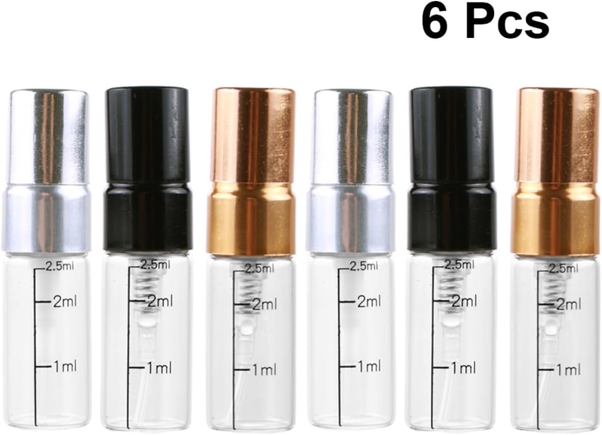 MERRYHAPY 6 Pcs 2.5ml Glass Scale Spray Bottles for Makeup and Outdoor Use image 3