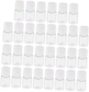 30pcs Empty Reagent Bottles with Caps Transparent Sample Bottles for Liquids and Solids Leakproof Design for Laboratory Use