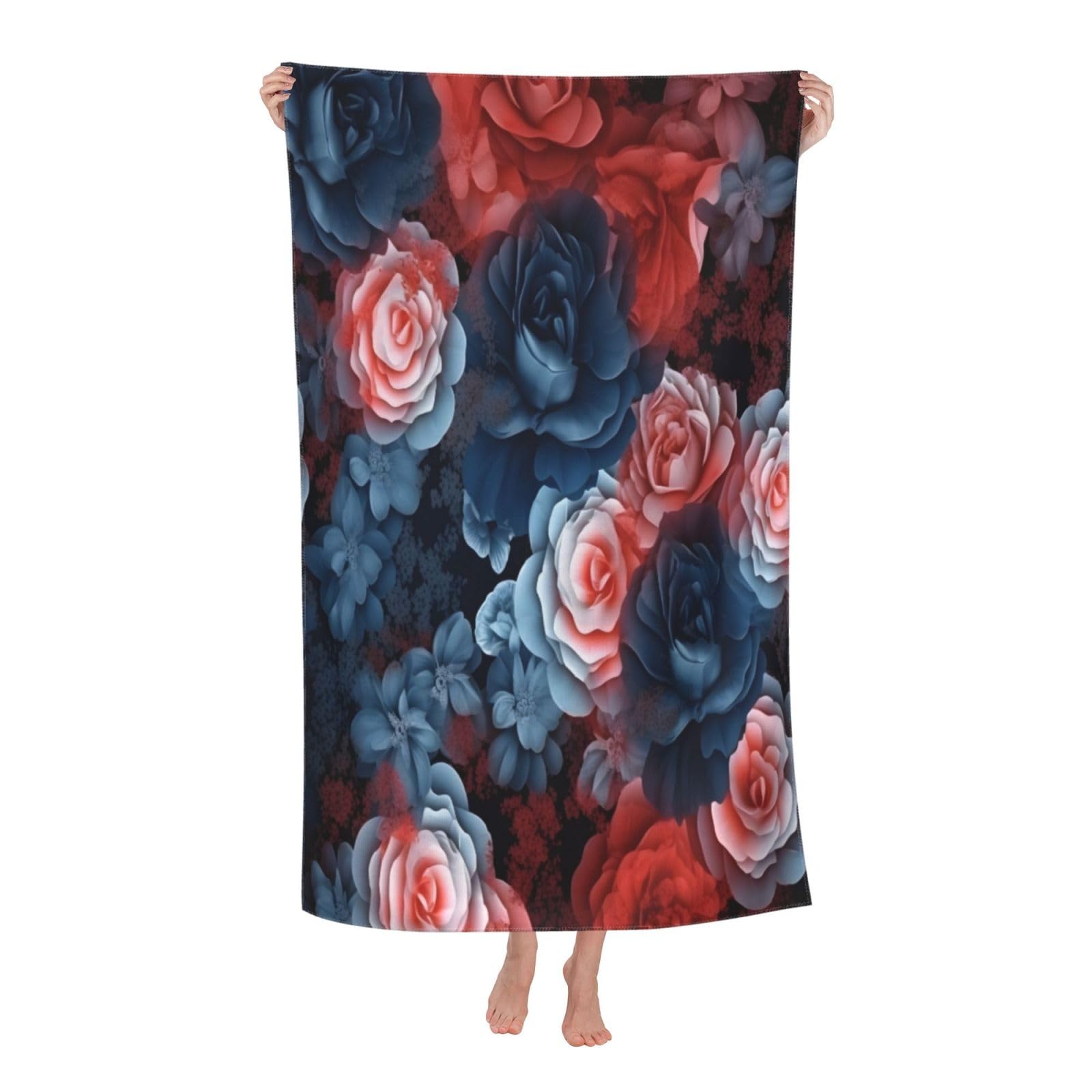 LSRCPD Beach Towels Roses Pool Swimming Swim Camping For Men Adults 80X130Cm