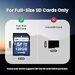 LinkMore XV13 SDXC Carte 128GB Compatible avec la caméra, PC, UHS-I, U3, V30, Class10, Lire la vitesse jusqu'à 95MB/s,Vitesse d'écriture jusqu'à 65MB/s