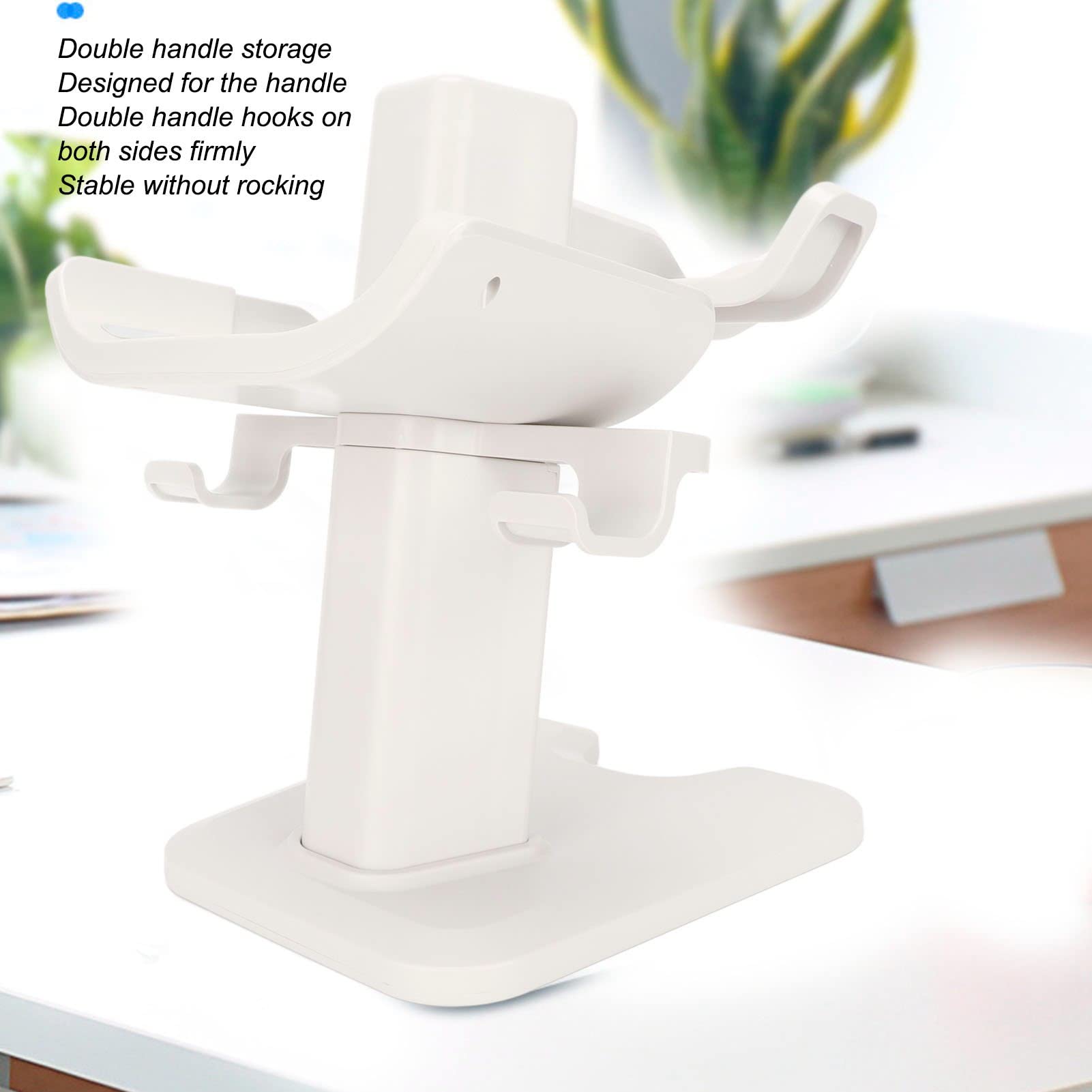 AQFNEB Soporte de VR para 2, Soporte de Pantalla para Auriculares VR inalámbricos con Base de Esponja Antideslizante, Soporte de Almacenamiento Que Ahorra Espacio para (Blanca)
