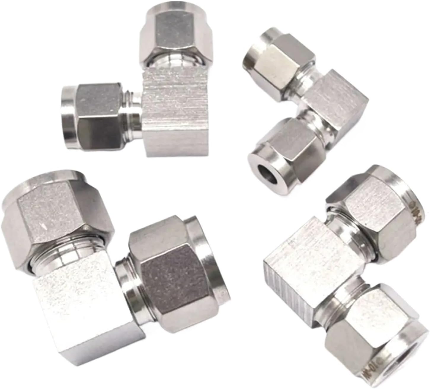 1pc Fit Tube O/D 3-25mm 1/8" 1/4" 3/8" 1/2" 3/4" 1" 304 Stainless Equal Elbow Ferrule Pneumatic Air Compression Fitting(4mm)